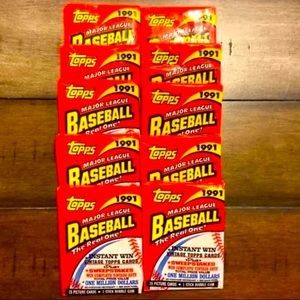 10 Packs of 1991 Topps Baseball Cards unopened